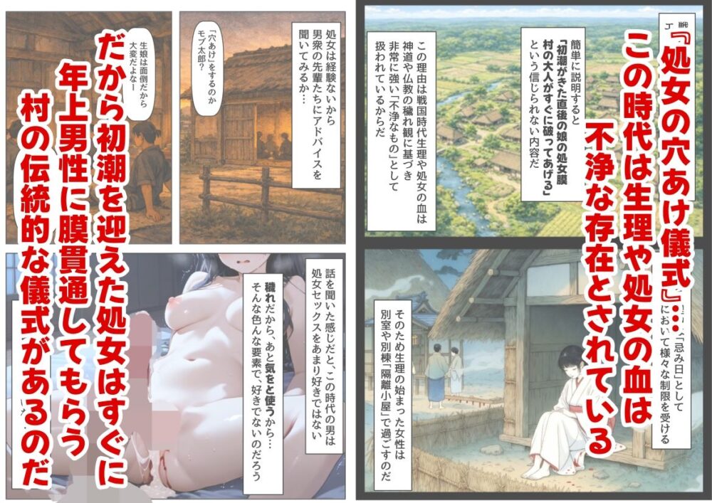 《処女穴開け儀式》戦国時代の農村に俺が転生したら、エロすぎた史実の話2 画像3