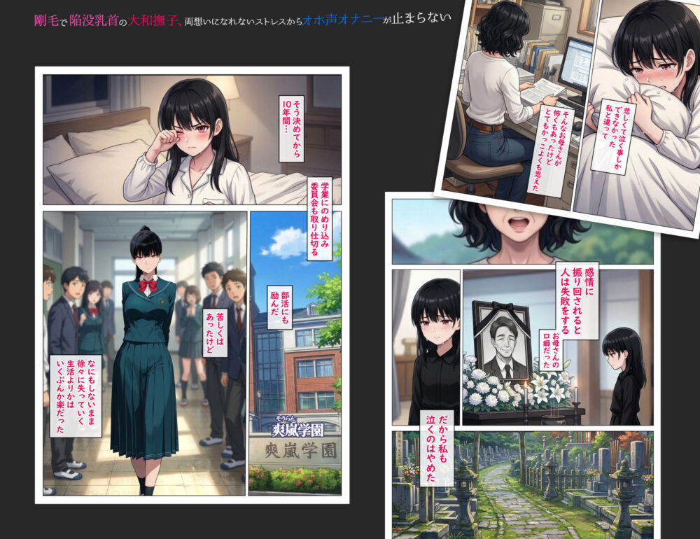 剛毛で陥没乳首の大和撫子、両想いになれないストレスからオホ声オナニーが止まらない 画像1